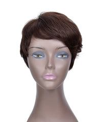Remy Short Human Hair Wig None Lace Hair Wig 4inch #2 Color