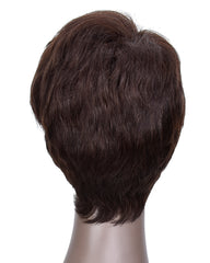 Remy Short Human Hair Wig None Lace Hair Wig 4inch #2 Color