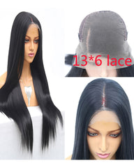 Synthetic Straight Hair 13x6 Lace Frontal Wig 18-26inch Natural Color Fiber Hair Wigs