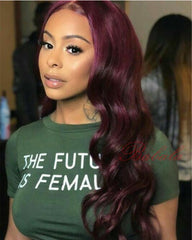 Remy Human Hair Body Wave Hair 13x4 Lace Frontal Wig 8-26inch 99J Color