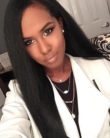 Synthetic Straight Hair 13x6 Lace Frontal Wig 18-26inch Natural Color Fiber Hair Wigs