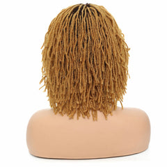10" Short Bob Braided Wigs Synthetic DreadLock Hair Kinky Curly Wigs For Women