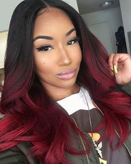 Remy Human Hair Body Wave Hair 13x4 Lace Frontal Wig 8-26inch 1B/99J Color