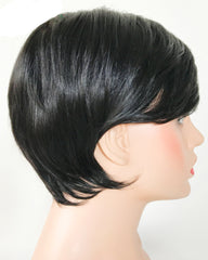 Remy Short Human Hair Wig None Lace Hair Wig 4inch Natural Color