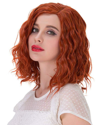 Short Curly Full Head Wig Heat Resistant Daily Dress Carnival Party Masquerade Anime Cosplay Wig and Wig Cap Orange Color 35CM