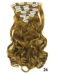 Clip In Synthetic Hair Extensions 7 Pieces 24inch Long Hairpiece Wavy