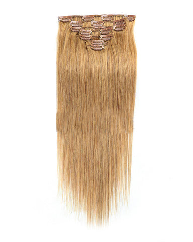 Clip In Human Hair Extensions Brazilian Remy Straight Hair #27 Color 7 Pieces/Set 120 grams