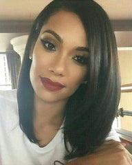 Remy Human Hair Straight Short Bob 13x4 Lace Front Wig