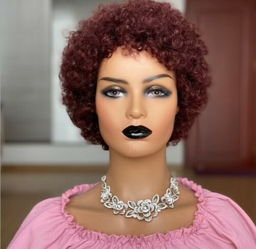 Afro Kinky Curly Wigs Short Bob Wig Human Hair Brazilian For Black Women 99J#