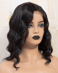 Remy Human Hair Body Wave Short Bob 4x4 Lace Closure Wig