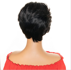 Women Short Straight Human Hair Wigs Side Part Wig Pre-Plucked Glueless Bob Wig