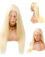 Remy Human Hair Straight 13x6 Lace Frontal Wig 8-24inch 613 Color