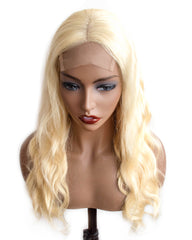 Remy Human Hair Body Wave Hair 4x4 Lace Closure Wig 10-24inch 613 Color
