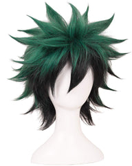 All Green Short Curly Prestyled Natural Cosplay Wig for Halloween