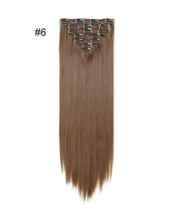 Clip In Synthetic Hair Extensions 7 Pieces 22inch Long Hairpiece Straight Hair