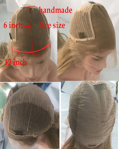 Synthetic Long Straight 13x6 Lace Front Wig Kanekalon Fiber Hair Blonde Color 22inch