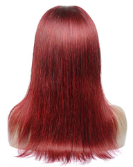 Remy Human Hair Straight 13x4 Lace Front Wig 8-26inch 99J Color