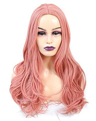 ATOZWIG Long Wavy 22Inch Orange Pink Heat Resistant Fiber Synthetic Cosplay Wigs