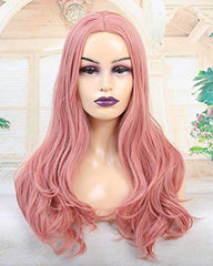 ATOZWIG Long Wavy 22Inch Orange Pink Heat Resistant Fiber Synthetic Cosplay Wigs