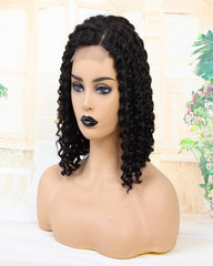 Remy Human Hair Deep Curly Short Bob 4x4 Lace Closure Wig