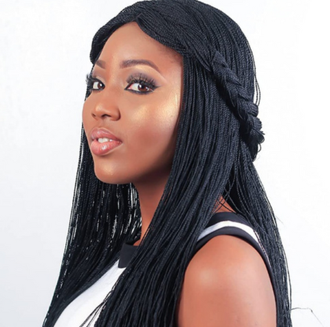 Long Twisted Braid Hair Afro Curly Wigs Long Black Synthetic Hair Wigs For Women