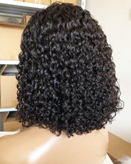 Deep Wave Short Lace Front Human Hair Wigs Bob Afro Kinky Curly Frontal Wigs