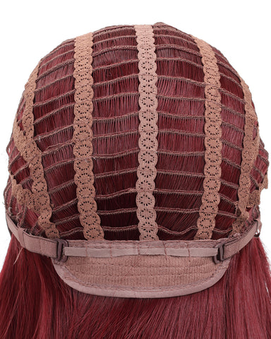 Long Straight Ombre Color Wine Red Heat Resistant Fiber Synthetic Cosplay Wigs