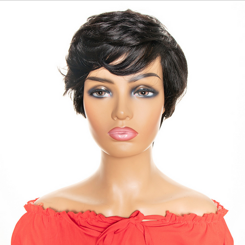 Women Short Straight Human Hair Wigs Side Part Wig Pre-Plucked Glueless Bob Wig