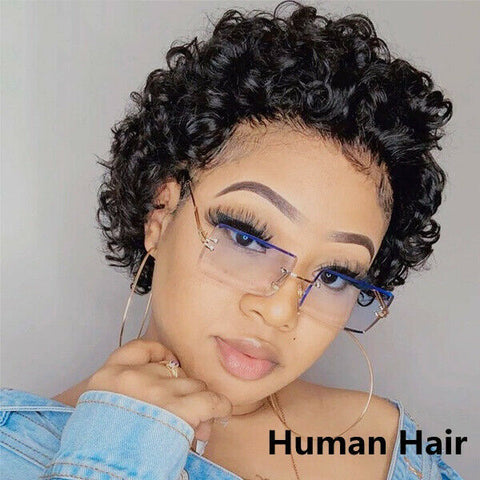 100% Human Hair Wig Short Afro Curly Wigs for Black Women Brazilian Virgin Hair