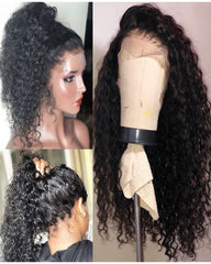 Remy Human Hair Deep Wave Full Lace Wig 16-24inch Natural Color