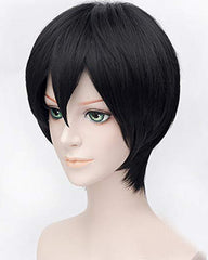 Synthetic Wig Men's Beautiful Male Black Short Straight Hair Wig Cosplay Party Heat resistant Hair