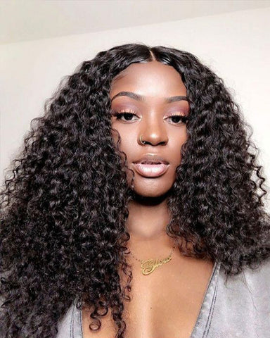 Remy Human Hair Deep Curly 13x4 Lace Front Wig 8-26inch