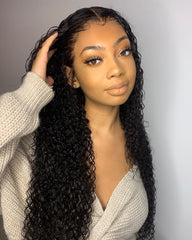 Remy Human Hair Deep Curly 13x4 Lace Front Wig 8-26inch