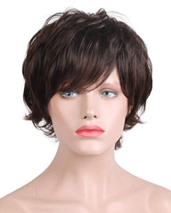 Natural Short Wigs for Women Human Hair Dark Brown