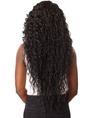 Synthetic Hair 13x6 Curly Wave Lace Front Wig Kanekalon Heat Resistant Fiber Hair Black Color