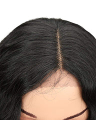 Long Wavy Synthetic Wigs For Black Women 130% Density Wigs Lace Front Wigs 30inch Black Color