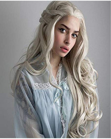 Long Wave Synthetic Hair Wigs For Women Blonde Lace Front Wigs Natural Hairline 26inch