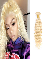 Remy Braziian Deep Wave Human Hair One Bundles 8-30inch 613 Color