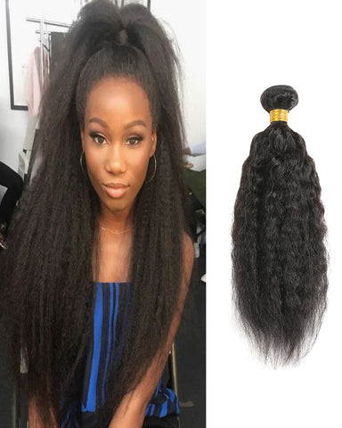 Remy Braziian Kinky Straight Human Hair One Bundles 8-30inch Natural Color