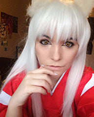 Synthetic Wig 32inches Long Straight Wigs Lolita White Cosplay Wig