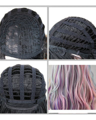 Long Curly Multi-Color Charming Full Wigs for Cosplay Girls Party or Daily Use Wig Cap Included