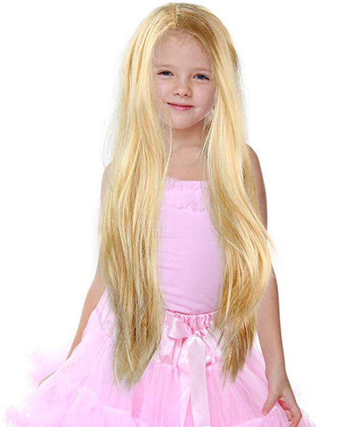 Long Blond Princess Wig Blonde Kids Pretend Play Costume Accessories Princess Wigs for Children