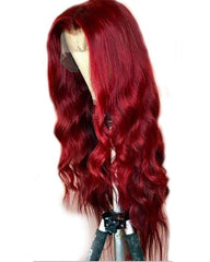 Remy Human Hair Body Wave Hair 13x6 Lace Frontal Wig 8-26inch 99J Color