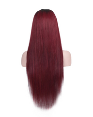 Synthetic Straight Hair 13x6 Lace Frontal Wig 20-22inch 1B/99J Color