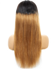 Synthetic Straight Hair 13x6 Lace Frontal Wig 22-24inch 1B/30 Color Fiber Hair Wigs