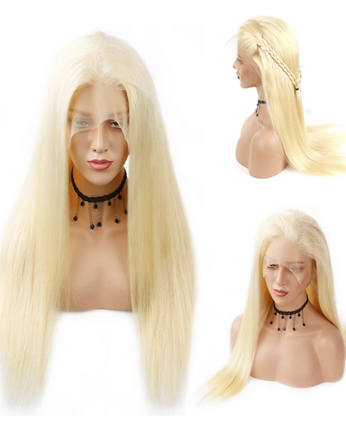 Synthetic Straight Hair 13x6 Lace Frontal Wig 22-26inch 613 Color Fiber Hair Wigs