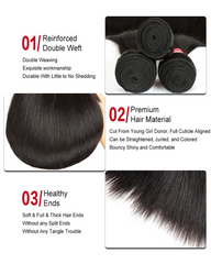 Remy Braziian Straight Human Hair One Bundles 8-30inch Natural Color