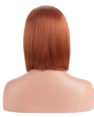 Synthetic Hair Lace Front Wigs 14inch Short Bob Wig for Women Copper Orange Straight Hair