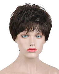 Short Wigs for Women Human Hair Wigs with Bangs Dark Brown Hair Wig
