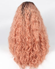Short Bob Lace Front Wig Synthetic Ombre Dark Roots to Auburn Wig Glueless Wave Hair Heat Resistant Fibers Bob Wig 14inch
